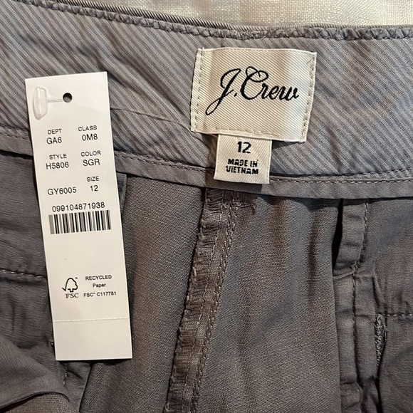 J Crew gray chino 4” shorts size 12 NWT - Picture 2 of 7
